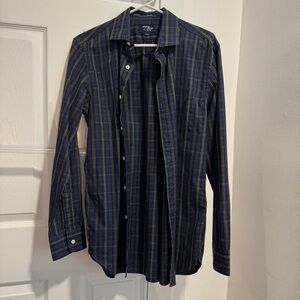 J.crew Men's Blue and Green tartan Plaid Shirt Sz M (15-15.5)